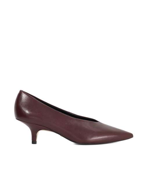 Dune London Audio court shoes in burgundy