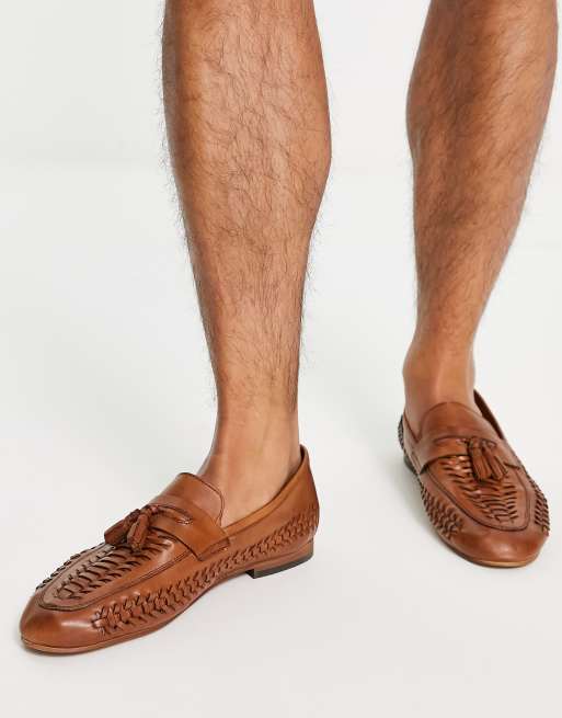 Dune London - Badgers - Mocassini in pelle color cuoio 