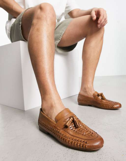 Tan woven sale loafers mens