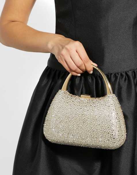 Dune London Beamings clutch bag in gold - view 1