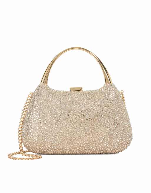 Dune London Beamings clutch bag in gold, 3 of 4