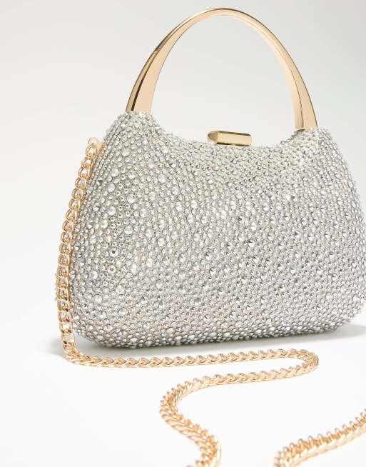 Dune London Beamings clutch bag in gold, 2 of 5