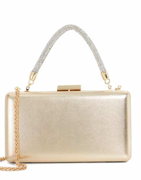 Dune London Beaut clutch bag in gold - view 1