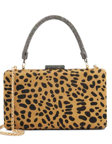 Dune London Beaut clutch bag in leopard - view 1
