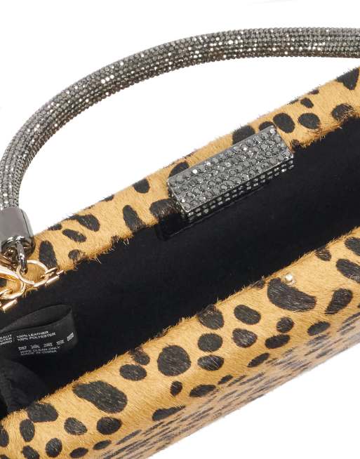 Dune London Beaut clutch bag in leopard, 2 of 3