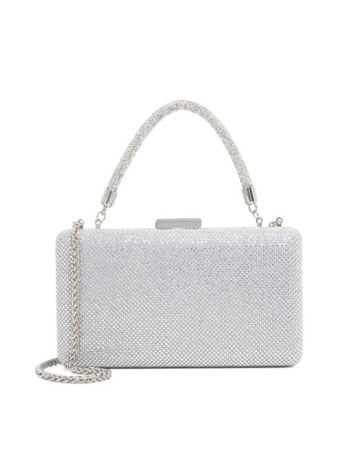 Dune London Beaut clutch bag in silver