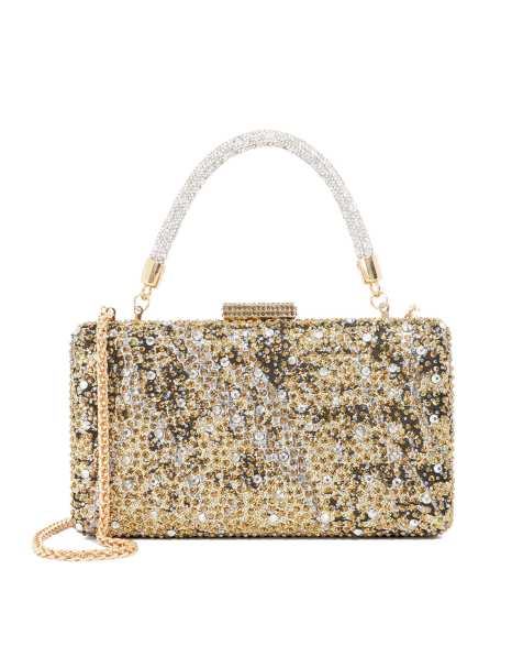 Dune London Beauti clutch bag in black - view 1