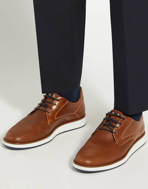 Dune London Beko derby shoes in tan - view 1