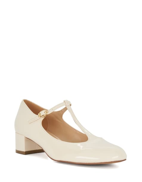 Dune London Believable heeled pumps shoe in ecru - view 1