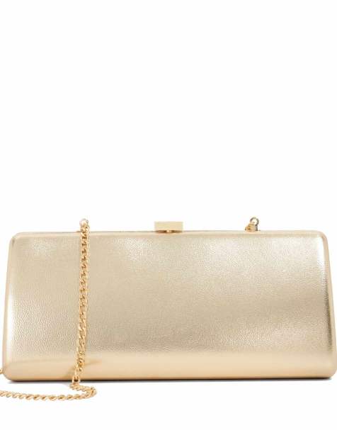 Dune London Belinda clutch bag in gold - view 1