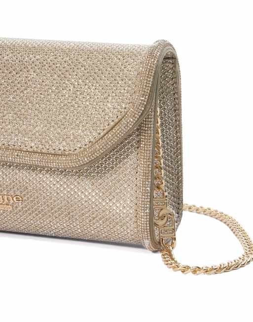 Dune London Bellini clutch bag in gold, 2 of 4
