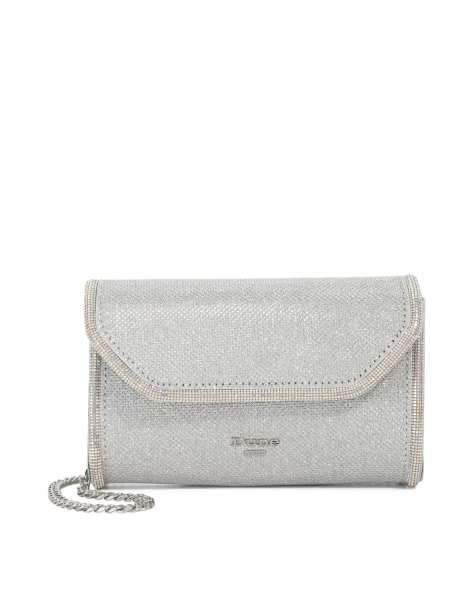 Dune London Bellini clutch bag in silver - view 1