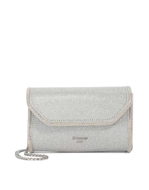 Dune London Bellini clutch bag in silver