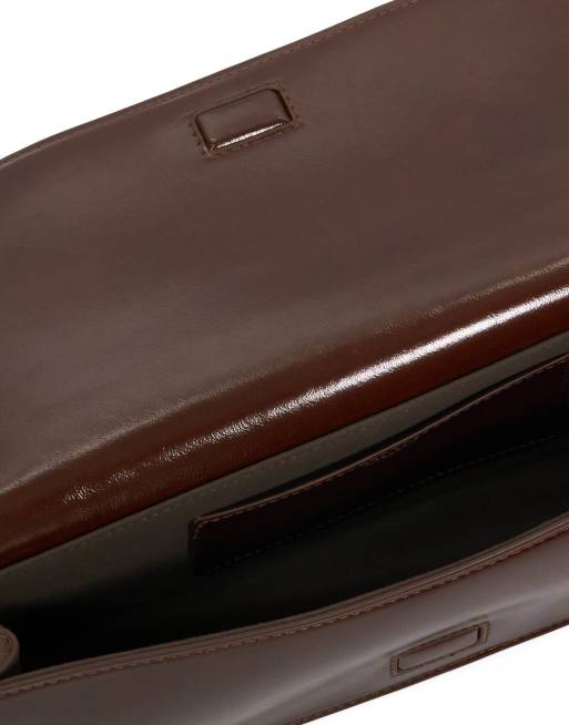 Dune London Bemuse clutch bag in brown, 2 of 3