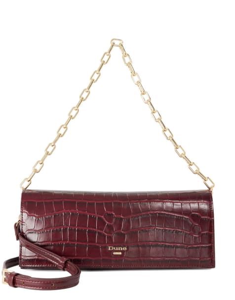 Dune London Bemuse clutch bag in burg - view 1