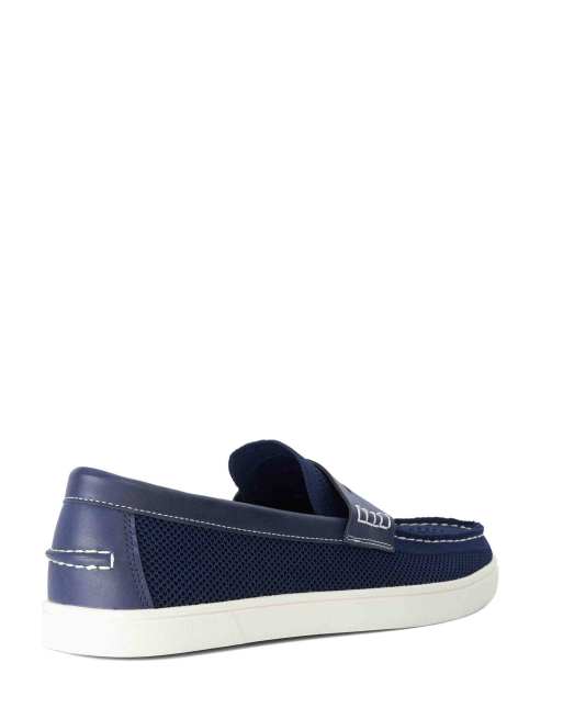 Dune London Benzy loafers in navy, 2 of 4