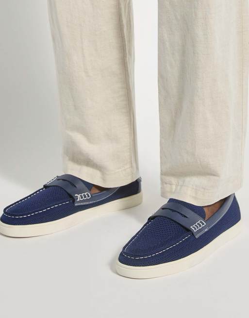 Dune London Benzy loafers in navy, 3 of 4