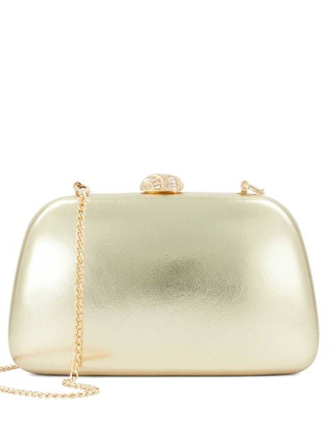 Dune London Binding clutch bag in gold - view 1