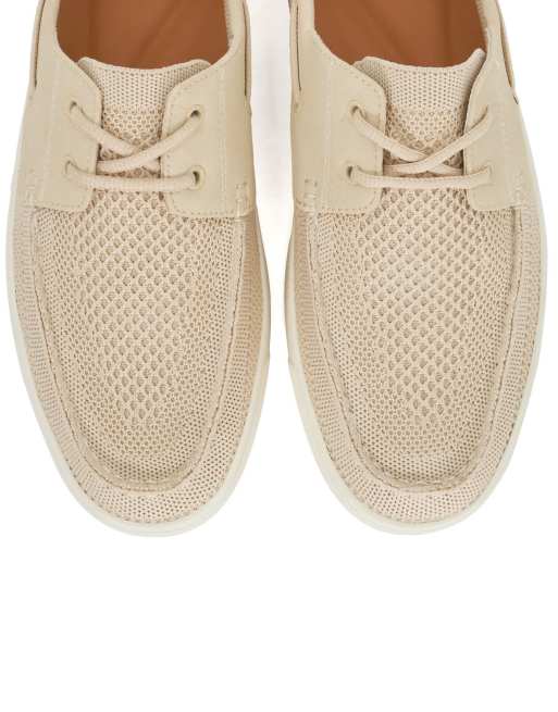 Dune London Blaizers boat shoes in cream, 4 of 4