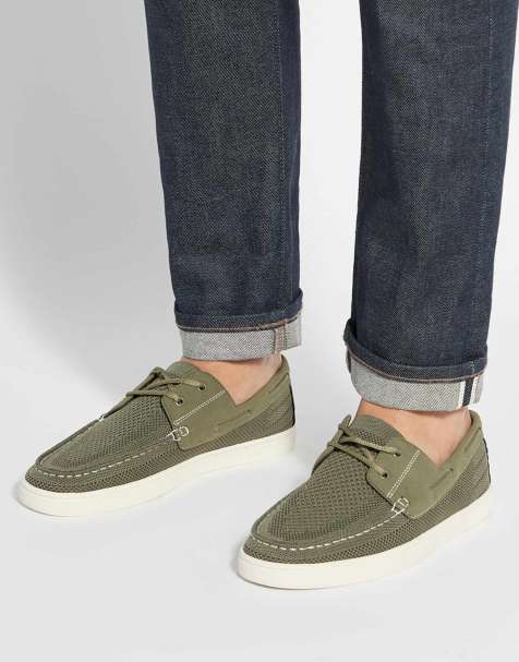 Dune London Blaizerss boat shoes in khaki - view 1