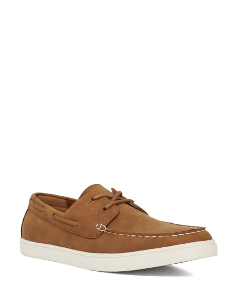 Dune London Blizard boat shoes in tan - view 1