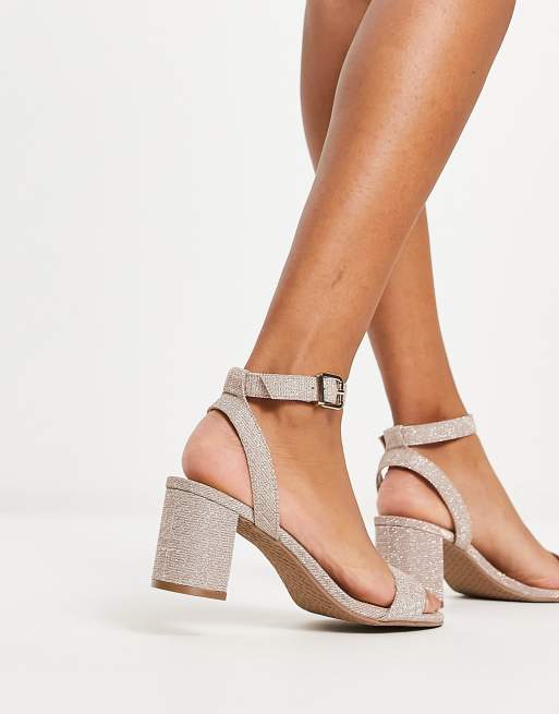 Rose gold on sale small block heels