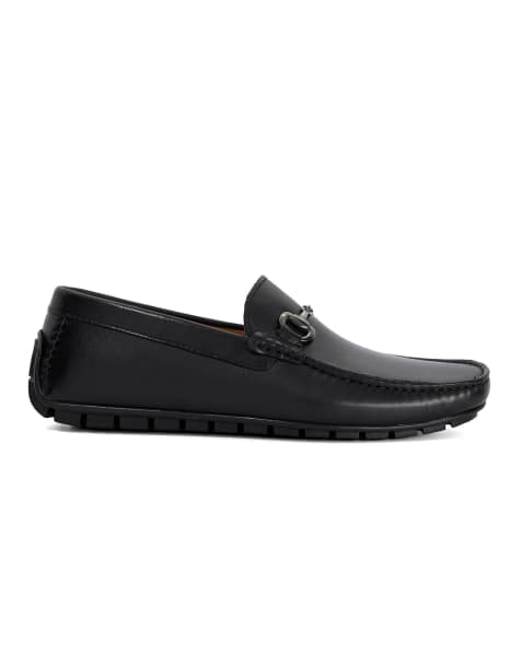 Dune London Brackon moccasins in black - view 1