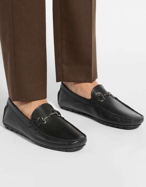 Dune London Brackon moccasins in black, 3 of 4
