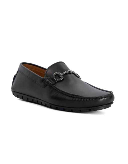 Dune London Brackon moccasins in black, 4 of 4