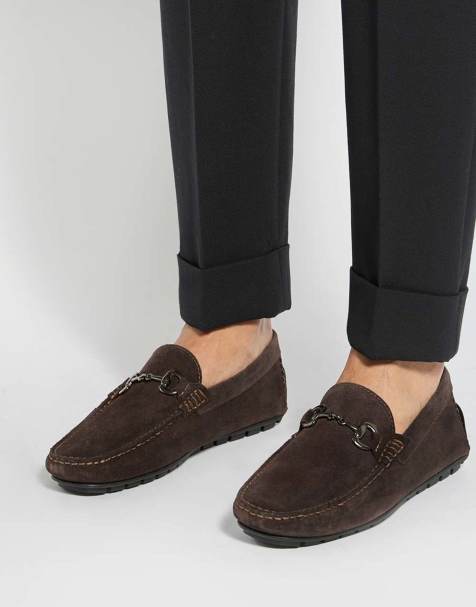 Dune London Brackon moccasins in brown - view 1