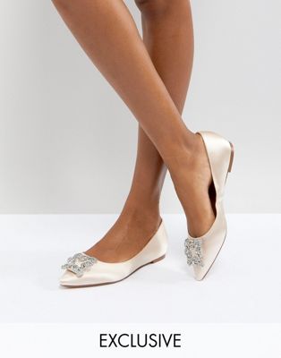 Dune – London – Bridal Exclusive Briella – Platta skor med dekor-Beige