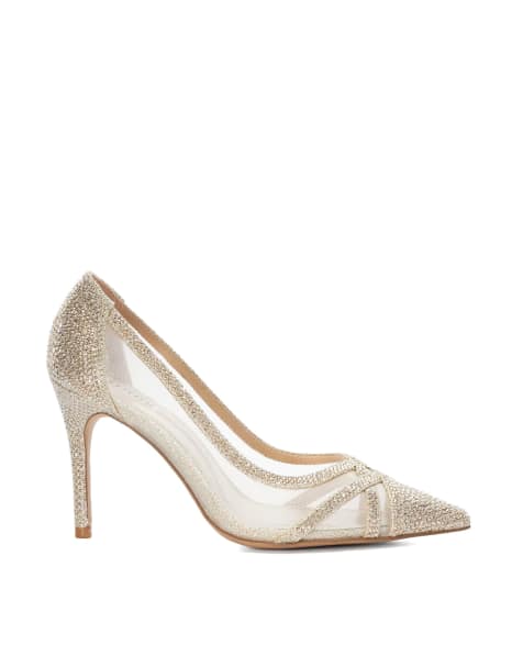 Dune London Bridged heels in gold - view 1