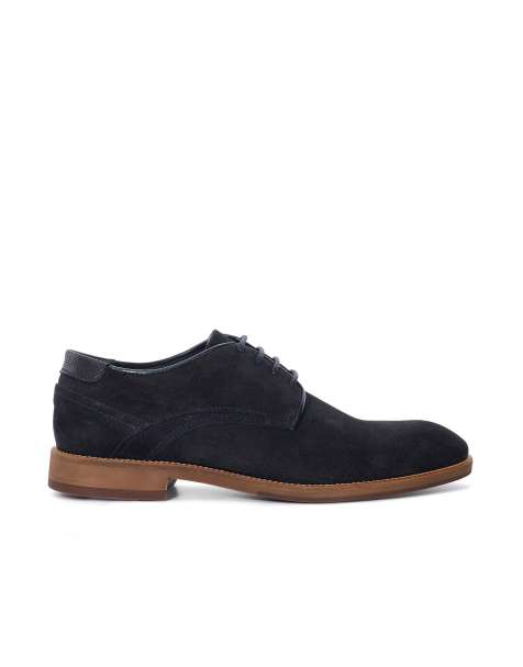 Dune London Bridon suede brogues shoe in navy - view 1