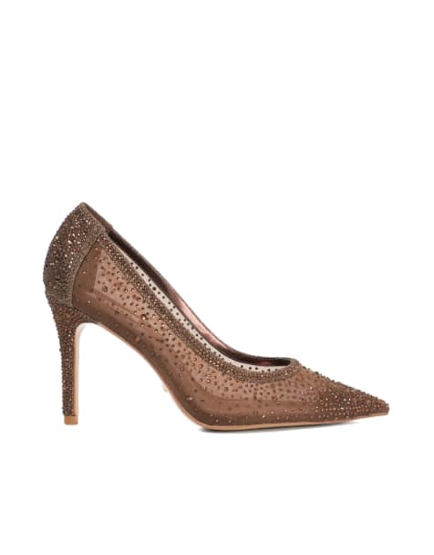 Dune London Brightest court shoes in dark brown - view 1