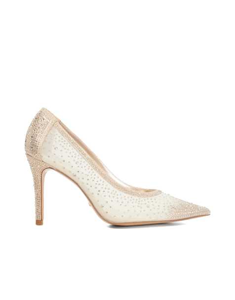 Dune London Brightest court shoes in gold - view 1