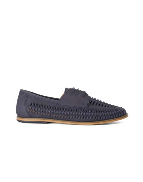 Dune London Brinkley moccasins in navy - view 1