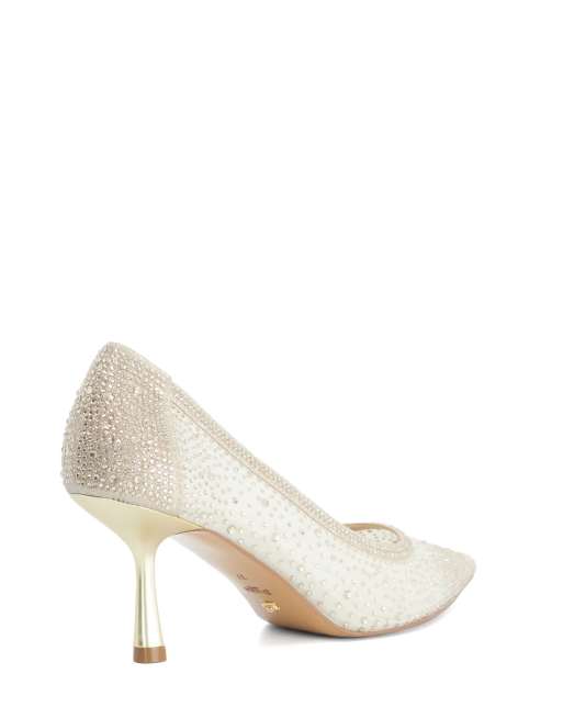 Dune London Brivelle court shoes in gold, 2 of 4