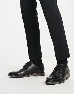 Dune London brogue lace up shoes in black