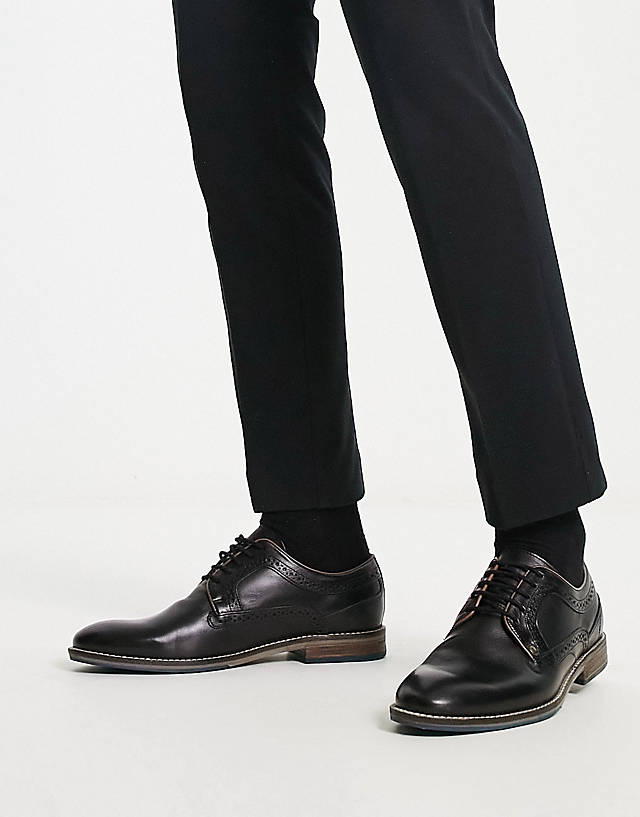 Dune - london brogue lace up shoes in black