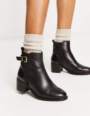 Dune black shop leather ankle boots