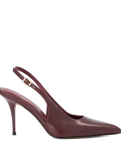 Dune London Cai slingbacks in burgundy - view 1
