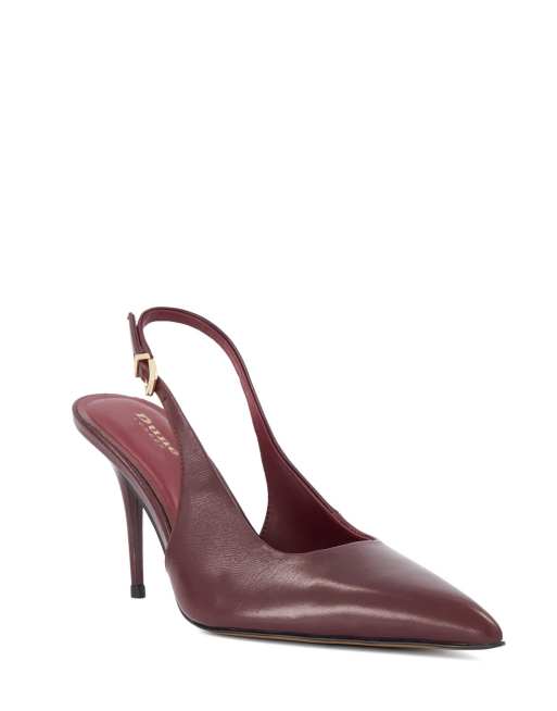 Dune London Cai slingbacks in burgundy, 3 of 3