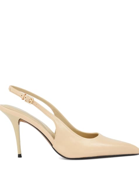 Dune London Cai slingbacks in cream - view 1