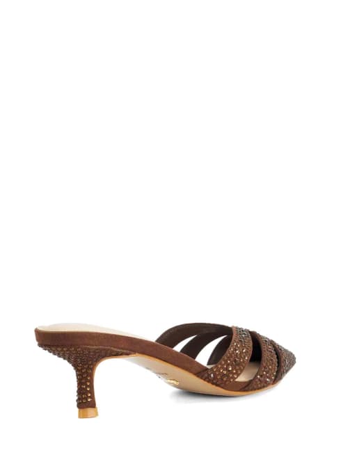 Dune London Calla mules in brown, 2 of 4