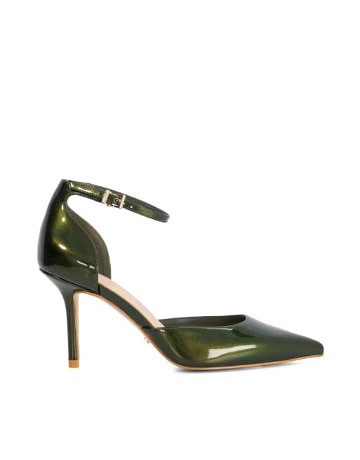 Dune London Calmness court shoes in green