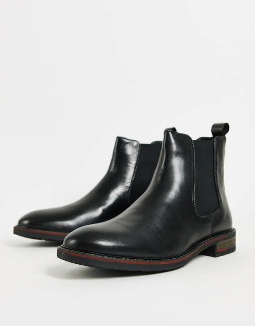 Dune London - Canace - Bottines Chelsea en cuir - Noir