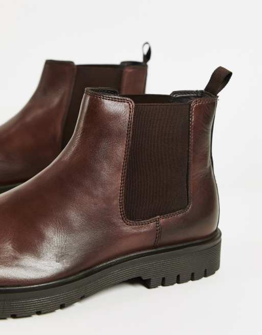 Dune London Capton chelsea boots in brown leather