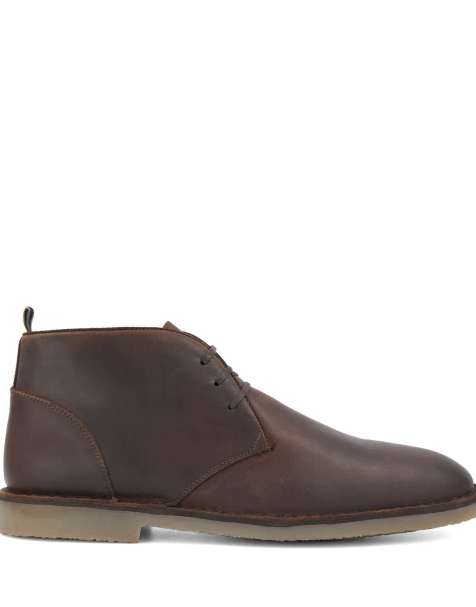Dune London Cashed desert boots in dark brown - view 1
