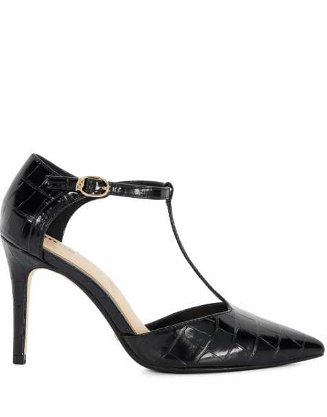 Dune London Castered court shoes in black - view 1