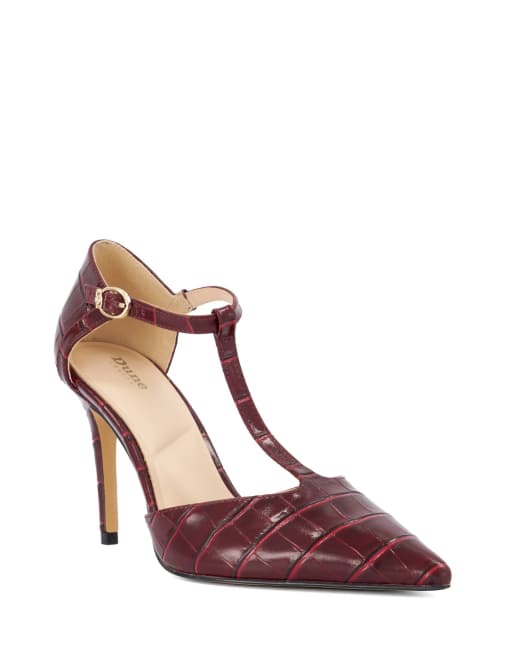 Dune London Castered court shoes in burg, 3 of 3